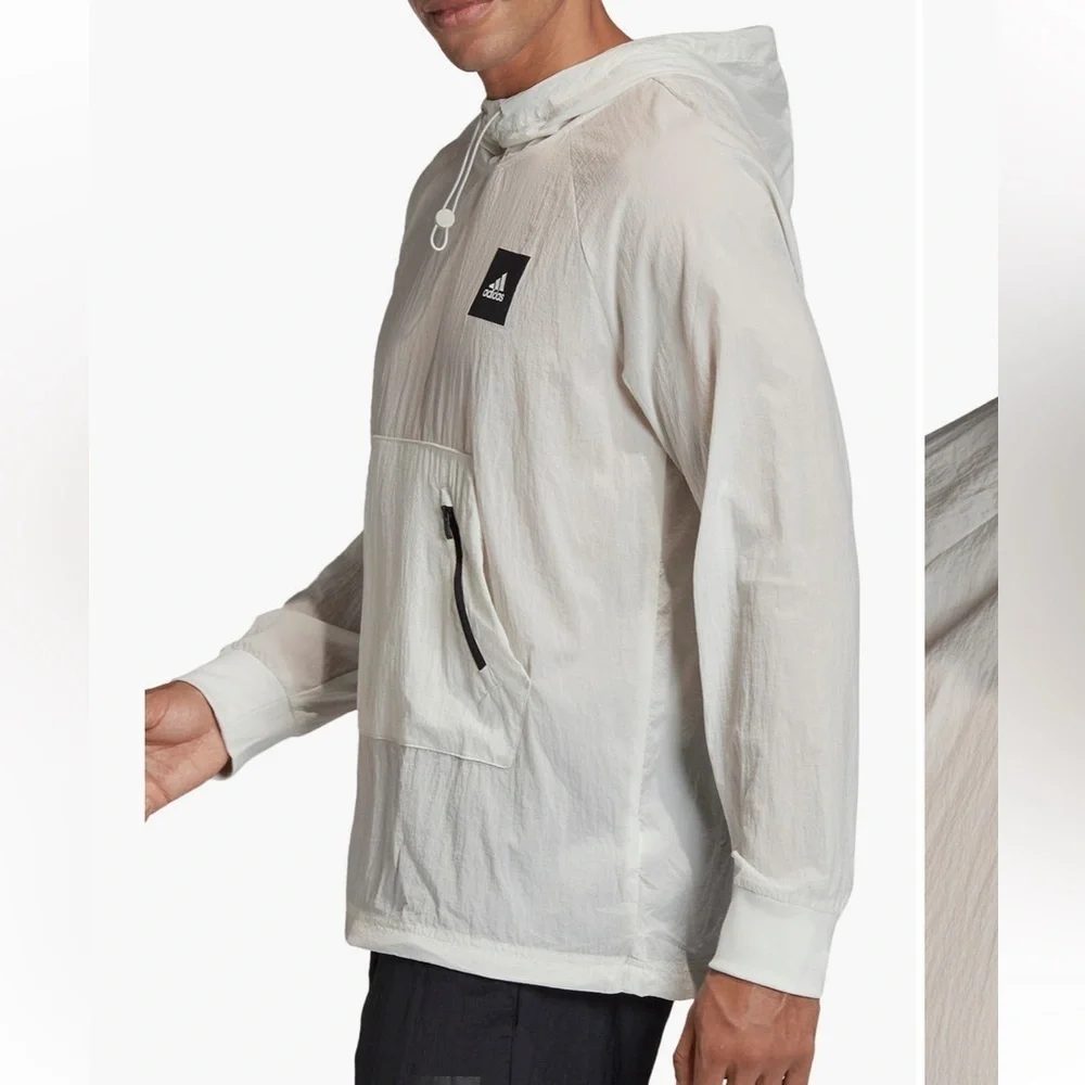 Adidas Originals Water Repellent Nylon Hoodie Pullover Medium